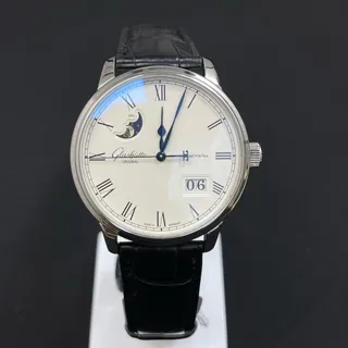 Glashütte Senator Panorama Date Moon Phase 10004321204-CM4-DC701 40mm Stainless steel White