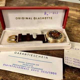 Glashütte 42mm Yellow gold Brown