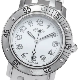 Hermès Clipper CL5.210 28mm Stainless steel White