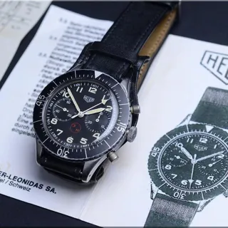 Heuer 1550 SG 43mm Stainless steel Black