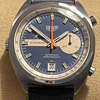 Heuer 1553 39mm Stainless steel Blue