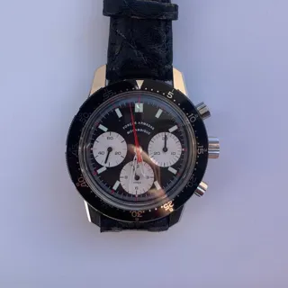 Heuer 2446 40mm Stainless steel Black