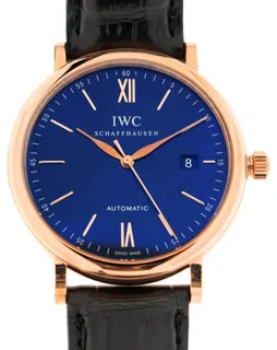 IWC Portofino IW356522 40mm Yellow gold Blue