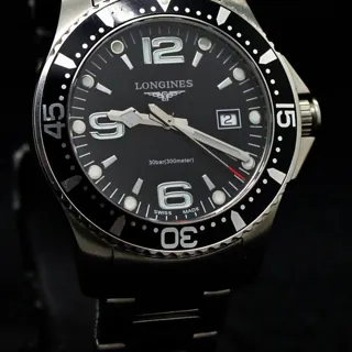 Longines HydroConquest L3.640.4 39mm Stainless steel Black