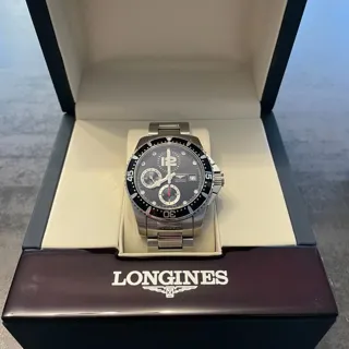 Longines HydroConquest L3.644.4.56.6 41mm Stainless steel Black