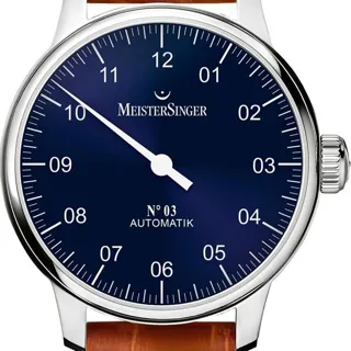 MeisterSinger Single-Hand Watches AM908 43mm Stainless steel Blue