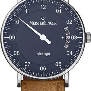 MeisterSinger Vintago VT908 38mm Stainless steel Blue