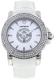 Montblanc Sport 104260 38mm Stainless steel Mother of Pearl White$Diamond$Pink Sapphire