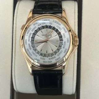 Patek Philippe World Time 5130R-001 39.5mm Rose gold Silver