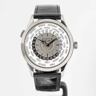 Patek Philippe World Time 5230G-014 38.5mm White gold White and Gray