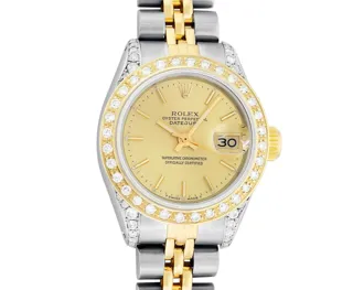 Rolex Date Stainless steel and 18k yellow gold Champagne