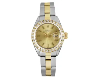 Rolex Oyster Perpetual Date Stainless steel and 18k yellow gold Champagne