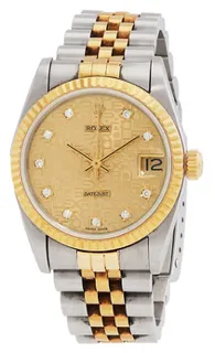 Rolex Datejust 68273CJDJ Stainless Steel$18kt Yellow Gold