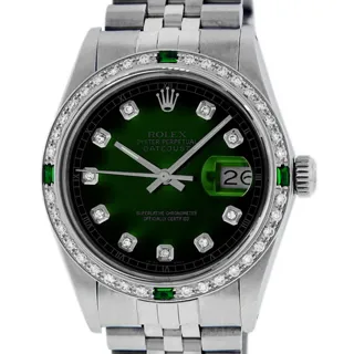 Rolex Datejust Stainless steel and 18k white gold Green