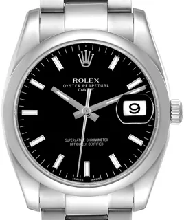 Rolex Oyster Perpetual Date 115200 Stainless steel Black