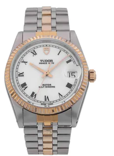 Tudor Prince Date 74033 Yellow gold and Stainless steel White