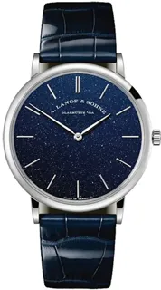 A. Lange Saxonia 205.086 40mm White gold Blue