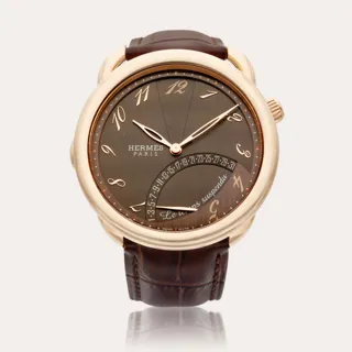 Hermès Arceau Le Temps Suspendu AR8.97a 18K pink gold Brown