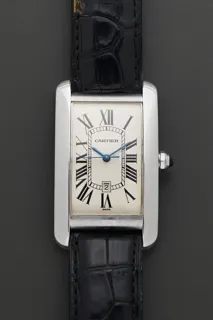 Cartier Tank Américaine 1741 26.5mm 18k white gold Silver and White