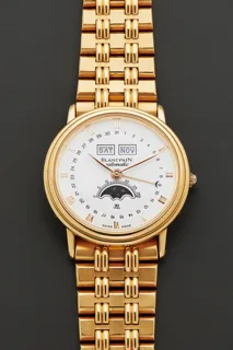 Blancpain Villeret 6595 33mm 18k yellow gold White