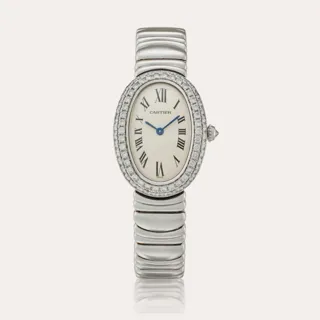 Cartier Baignoire 1955 31mm 18k white gold Silver