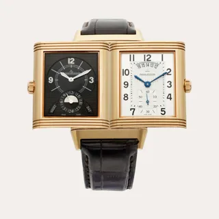 Jaeger-LeCoultre Reverso Grande Date 273.2.85 49mm 18k rose gold Black and Silver