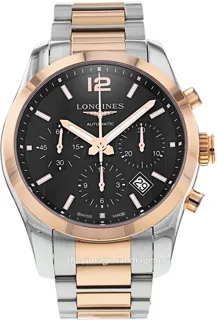 Longines Conquest Classic L2.786.5.56.7 41mm Rose gold and Stainless steel Black