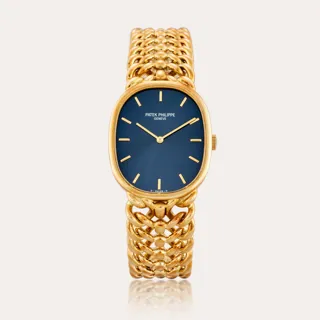 Patek Philippe Golden Ellipse 3848/19 32mm 18k yellow gold Blue