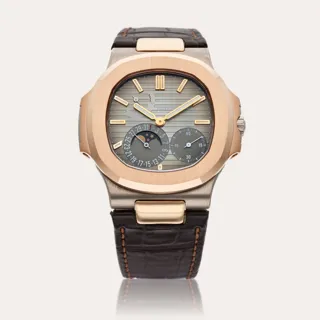 Patek Philippe Nautilus 5712 40mm 18k white gold and 18k rose gold Black and Gray