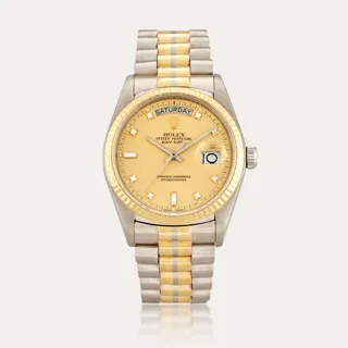 Rolex Day-Date 18039B 36mm White gold and Yellow gold Champagne