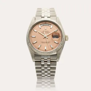 Rolex Day-Date 36 18039 White gold Salmon