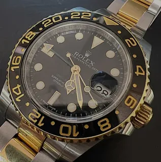 Rolex GMT-Master II 116713 40mm Yellow gold and Stainless steel Black