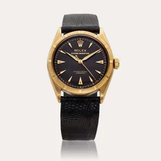 Rolex Oyster Perpetual 34 6085 34mm Yellow gold Black