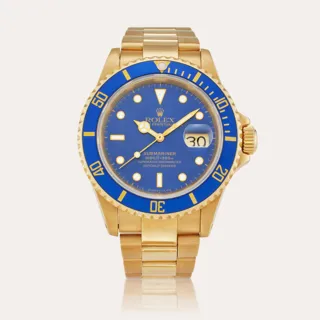 Rolex Submariner 16618 Yellow gold Blue