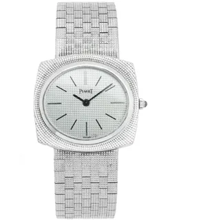 Piaget Rare White Gold Clous de Paris Finish 9581 Yellow gold Silver