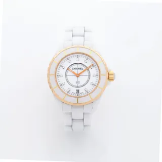 Chanel J12 H2180 Ceramic and Yellow gold White