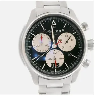 Alpina Startimer Pilot AL-372BS4S6B 44mm Steel Black