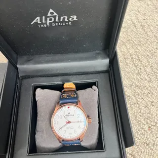 Alpina Startimer Pilot Automatic AL-525S4S4 44mm Gold/Steel White