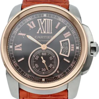 Cartier Caliber W7100051 42mm Rose gold and Stainless steel Brown