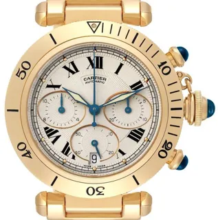 Cartier Pasha 0960 1 38mm Yellow gold White