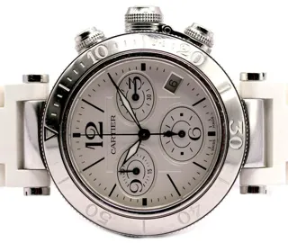 Cartier Pasha Seatimer 3129 37mm Stainless steel White