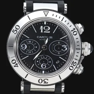 Cartier Pasha Seatimer W31088U2 42mm Stainless steel Black