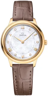 Omega De Ville Prestige O43453306055002 18k yellow gold White