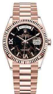 Rolex Day-Date 36 128235-0041 Rose gold Black