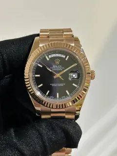 Rolex Day-Date II 218235 Rose gold Black