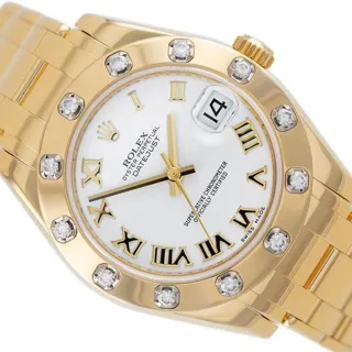 Rolex Pearlmaster 81318 34mm Yellow gold White