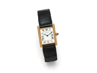 Cartier Tank 30mm 18k yellow gold White