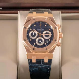 Audemars Piguet Royal Oak Chronograph 26277OR.OO.D018CR.01 Rose gold Blue