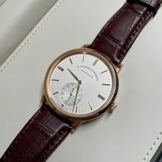 A. Lange & Söhne Saxonia 380.033 38.5mm Rose gold Silver