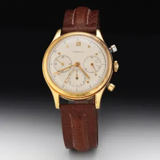 Gübelin Chronograph Triple Calendar 18k yellow gold Silver